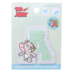 Japan Tom and Jerry Patch Fluffy Embroidery Sticker For Cloth Surface - Tuffy / Alphabet A