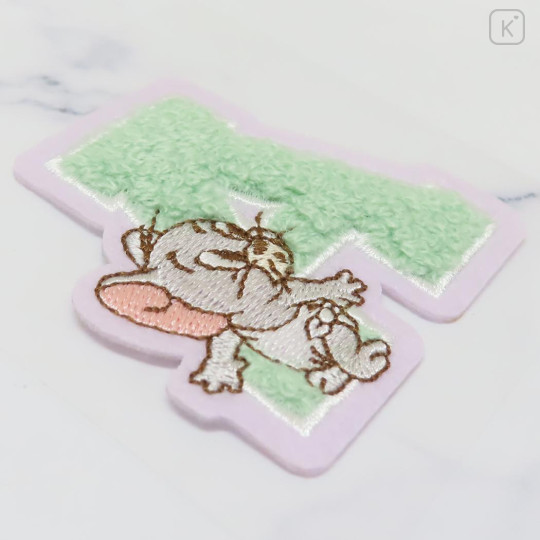 Japan Tom and Jerry Patch Fluffy Embroidery Sticker For Cloth Surface - Tuffy / Alphabet A - 2