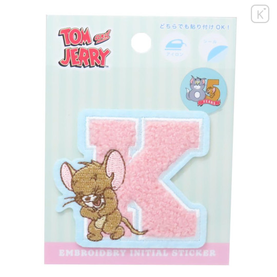 Japan Tom and Jerry Patch Fluffy Embroidery Sticker For Cloth Surface - Jerry / Alphabet K - 1