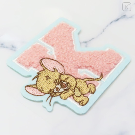 Japan Tom and Jerry Patch Fluffy Embroidery Sticker For Cloth Surface - Jerry / Alphabet K - 2