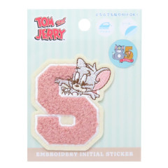 Japan Tom and Jerry Patch Fluffy Embroidery Sticker For Cloth Surface - Tuffy / Alphabet S