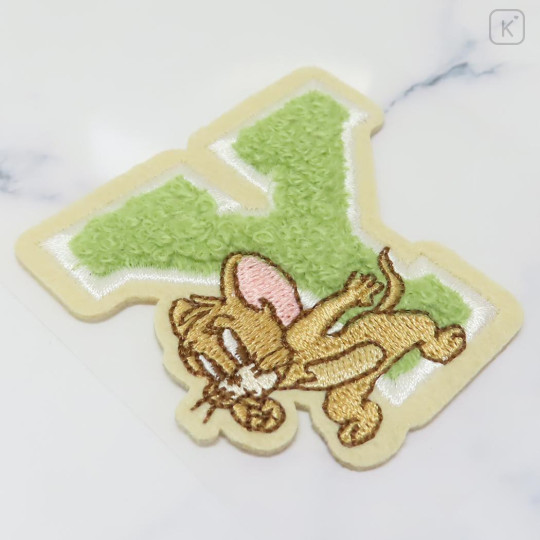 Japan Tom and Jerry Patch Fluffy Embroidery Sticker For Cloth Surface - Jerry / Alphabet Y - 2