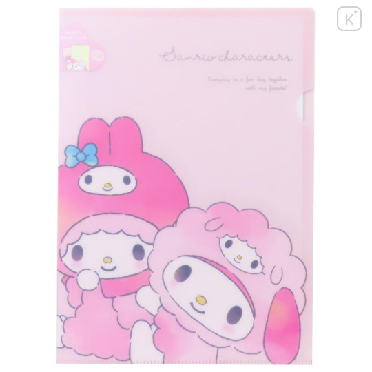 Japan Sanrio A4 Clear File Folder - My Melody & My Sweet Piano / Hug - 1