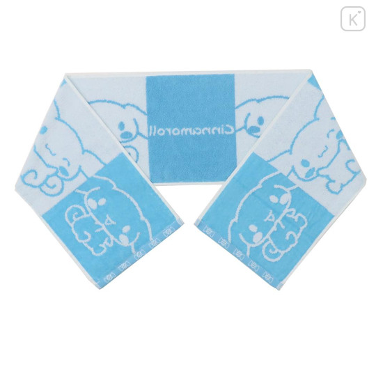 Japan Sanrio Jacquard Embroidered Long Towel - Cinnamoroll / Silhouette - 2