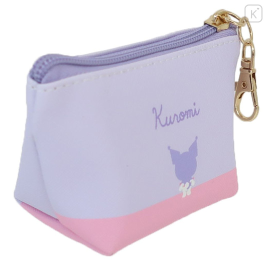 Japan Sanrio Triangular Mini Pouch - Kuromi / Pastel - 2