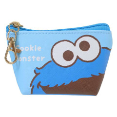 Japan Sesame Street Triangular Mini Pouch - Cookie Monster