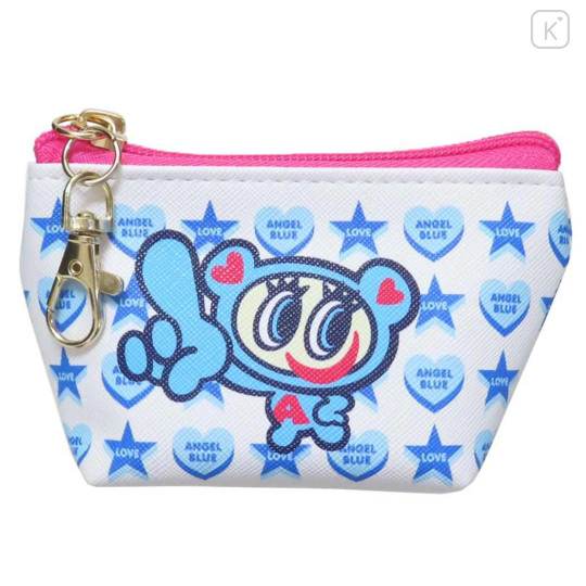 Japan Angel Blue Triangular Mini Pouch - Love Stars - 1