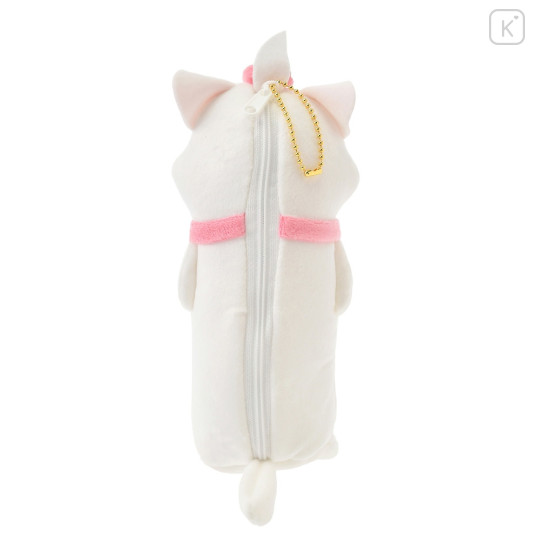 Japan Disney Store Fluffy Plush Pen Case - Marie / Ballchain - 3