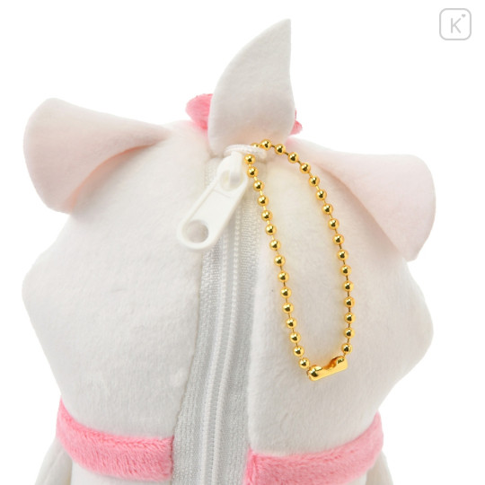 Japan Disney Store Fluffy Plush Pen Case - Marie / Ballchain - 5