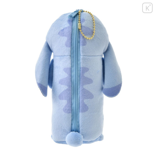 Japan Disney Store Fluffy Plush Pen Case - Stitch / Ballchain - 3