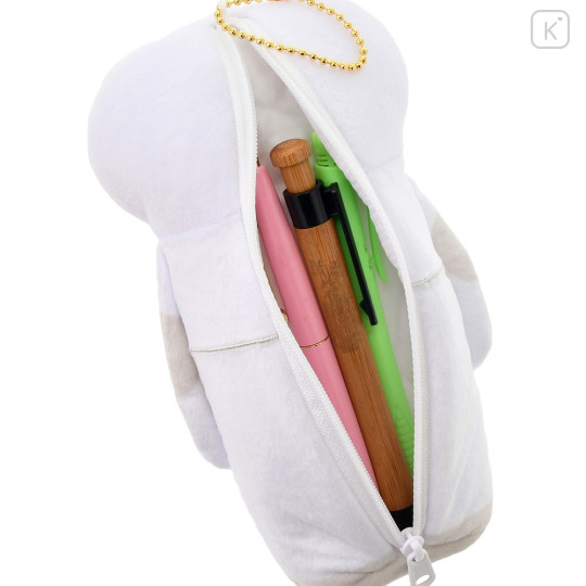 Japan Disney Store Fluffy Plush Pen Case - Baymax / Ballchain - 6