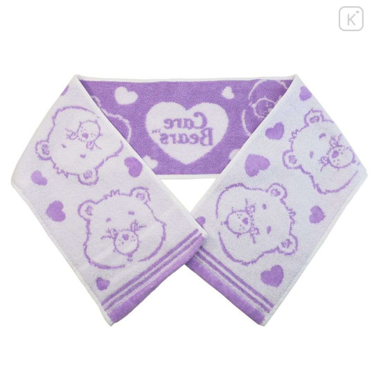 Japan Care Bears Jacquard Embroidered Long Towel - Silhouette Purple - 1