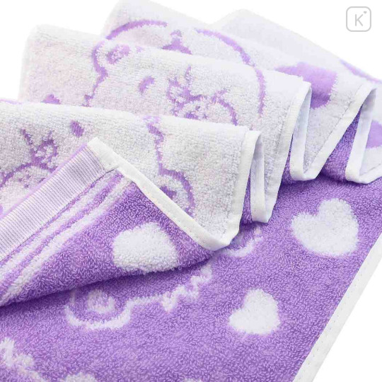 Japan Care Bears Jacquard Embroidered Long Towel - Silhouette Purple - 3