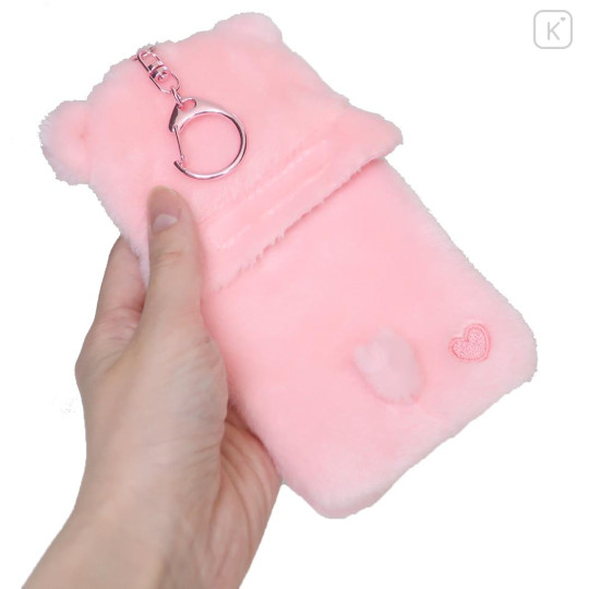 Japan Care Bears Photo Holder Card Case Keychain - Fluffy Love A Lot Bear - 2