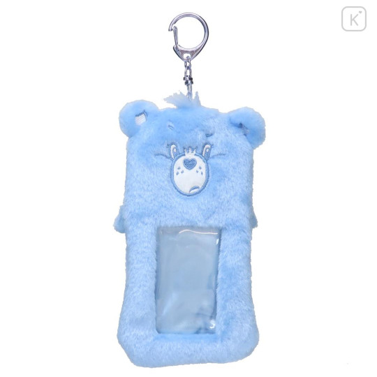 Japan Care Bears Photo Holder Card Case Keychain - Fluffy Grumpy Bear - 1