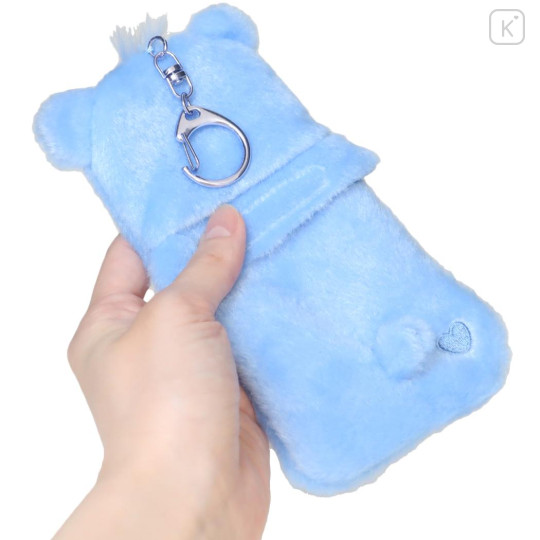 Japan Care Bears Photo Holder Card Case Keychain - Fluffy Grumpy Bear - 2