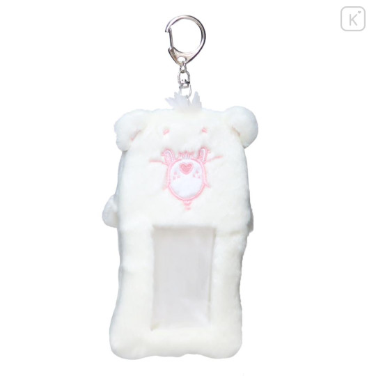 Japan Care Bears Photo Holder Card Case Keychain - Fluffy Sparkle Heart Bear - 1