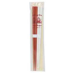 Japan Moomin Natural Wood Chopsticks Set 22.5cm - Little My / Red & White