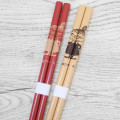 Japan Moomin Natural Wood Chopsticks Set 22.5cm - Little My / Red & Beige - 2