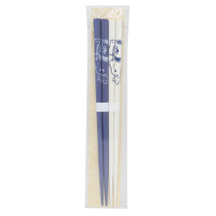 Japan Peanuts Natural Wood Chopsticks Set 22.5cm - Snoopy / Blue & White