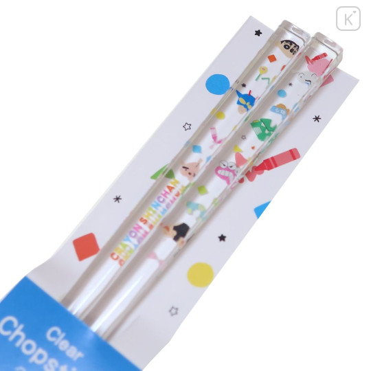 Japan Crayon Shin-chan Chopsticks 18cm - Shinnosuke Nohara / Clear Colorful - 2