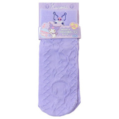 Japan Sanrio Crew Socks - Kuromi / Face Light Purple