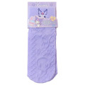 Japan Sanrio Crew Socks - Kuromi / Face Light Purple - 1