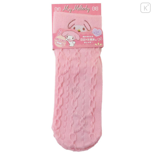 Japan Sanrio Crew Socks - My Melody / Face Pink - 1