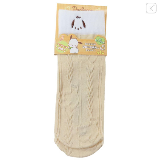 Japan Sanrio Crew Socks - Pochacco / Face Beige - 1