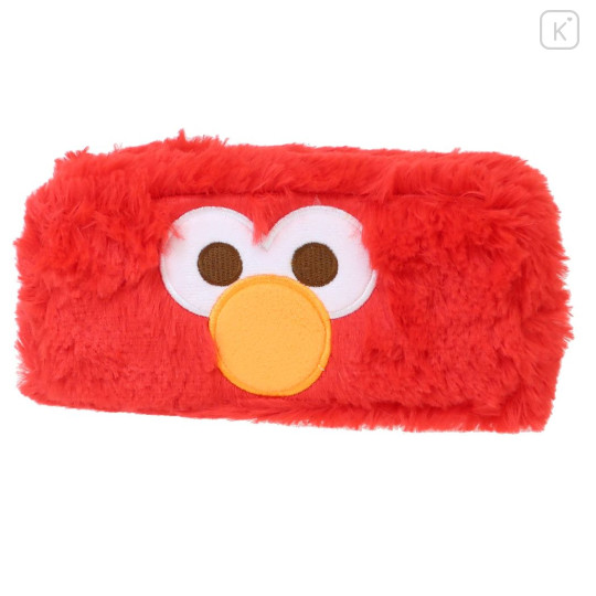 Japan Sesame Street Fluffy Plush Pen Case - Elmo - 1