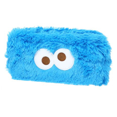 Japan Sesame Street Fluffy Plush Pen Case - Cookie Monster