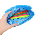 Japan Sesame Street Fluffy Plush Pen Case - Cookie Monster - 3