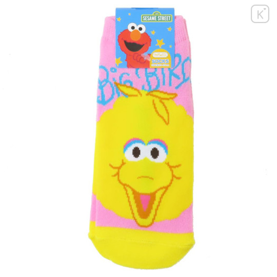 Japan Sesame Street Socks - Big Bird / Face Pink & Yellow - 1