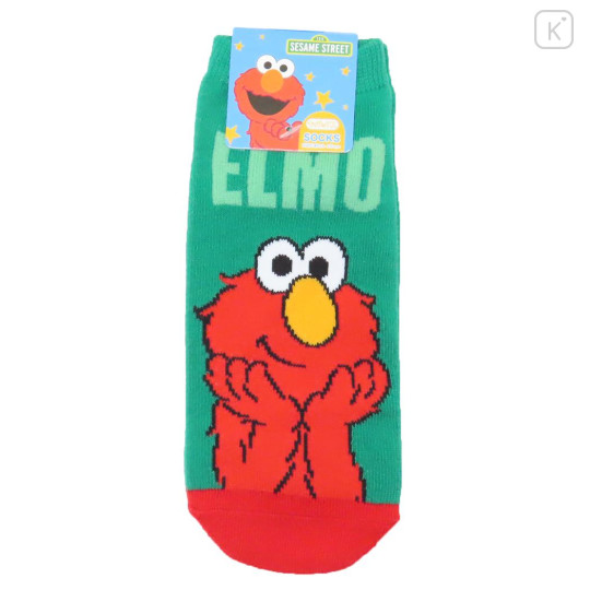 Japan Sesame Street Socks - Elmo / Green & Red - 1