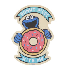 Japan Sesame Street Vinyl Sticker - Cookie Monster / Donut