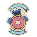 Japan Sesame Street Vinyl Sticker - Cookie Monster / Donut - 1