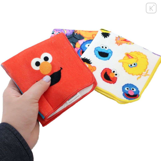 Japan Sesame Street Handkerchief - Characters / White & Yellow - 3