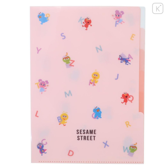 Japan Sesame Street 5 Pockets A4 Index File Holder - Characters / Pink - 1