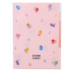 Japan Sesame Street 5 Pockets A4 Index File Holder - Characters / Pink