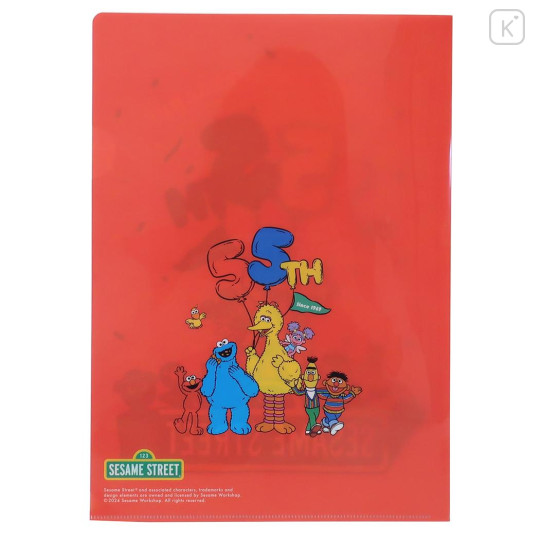 Japan Sesame Street A4 Clear File Folder - Happy 55th Anniversary Red - 2