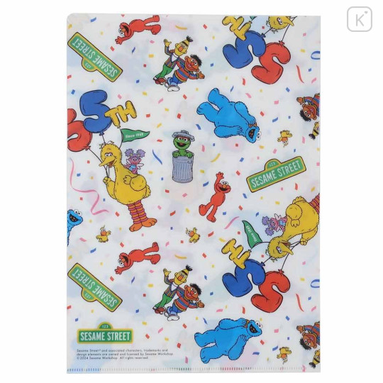 Japan Sesame Street A4 Clear File Folder - Happy 55th Anniversary White - 2