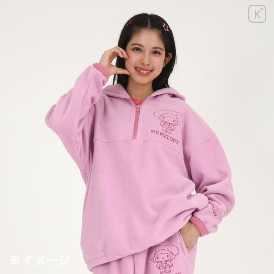 Japan Sanrio Fleece Half Zip Hoodie (M) - My Melody - 4