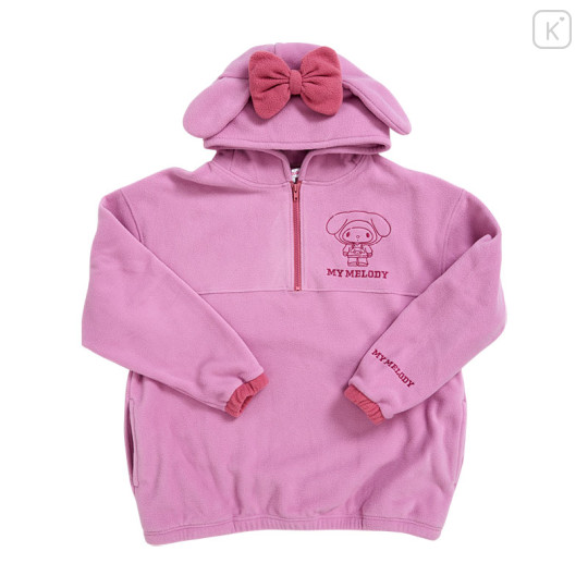 Japan Sanrio Fleece Half Zip Hoodie (L) - My Melody - 1