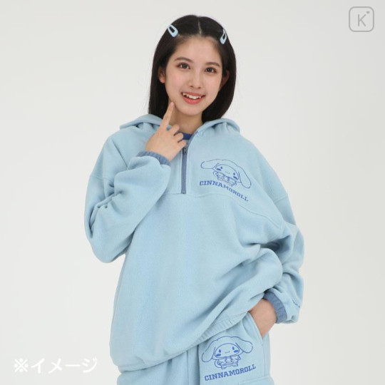 Japan Sanrio Fleece Half Zip Hoodie (M) - Cinnamoroll - 4