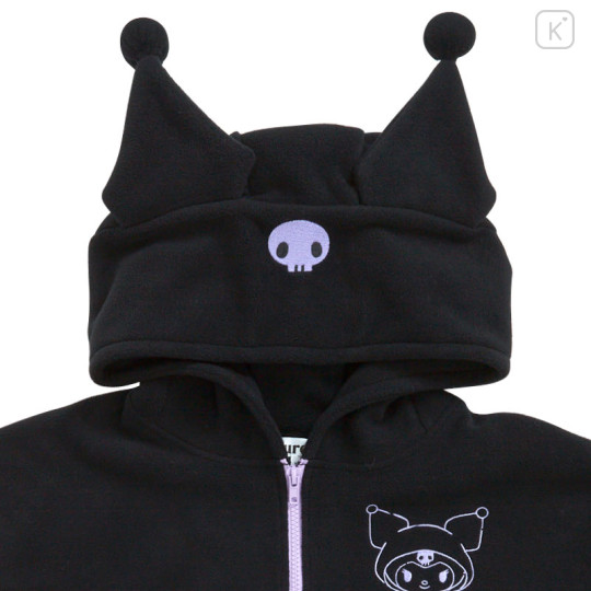 Japan Sanrio Fleece Half Zip Hoodie (M) - Kuromi - 2