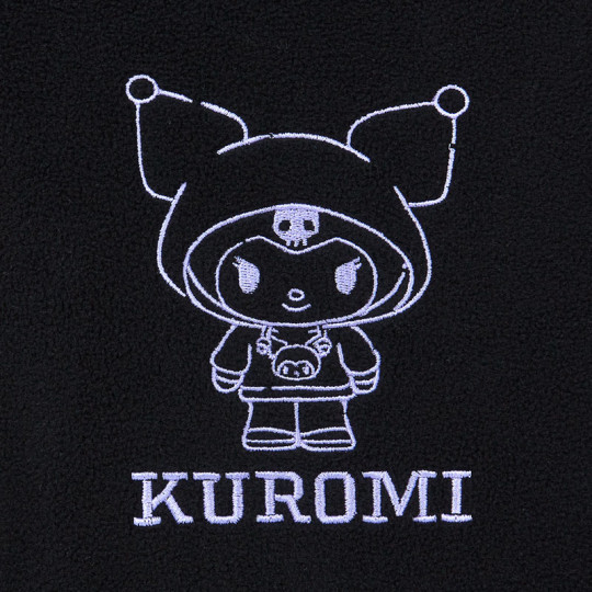 Japan Sanrio Fleece Half Zip Hoodie (M) - Kuromi - 3