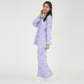 Japan Sanrio Shirt Pajamas (M) - Hello Kitty / Girly Flower Purple - 2