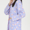 Japan Sanrio Shirt Pajamas (M) - Hello Kitty / Girly Flower Purple - 6