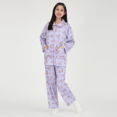 Japan Sanrio Shirt Pajamas (M) - Kuromi / Girly Purple