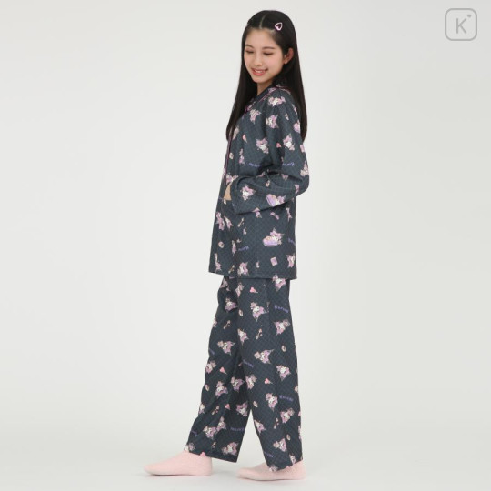 Japan Sanrio Shirt Pajamas (M) - Kuromi : Black - 2